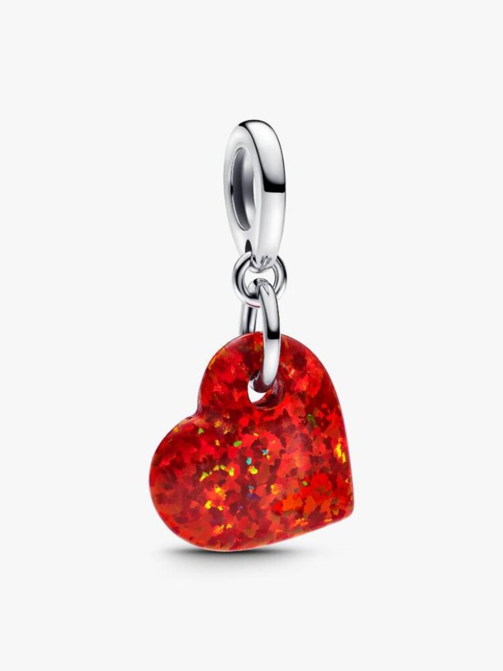 Pandora Opalescent Red Heart Dangle Charm
